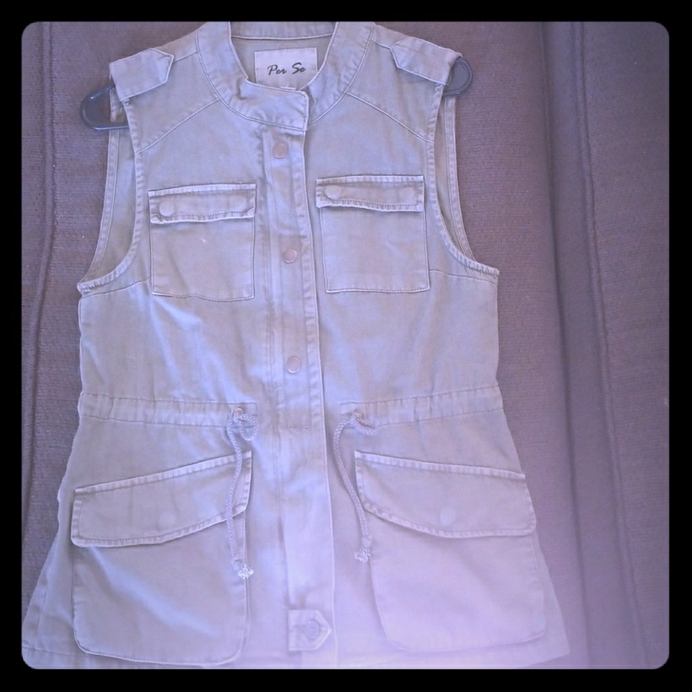 Army green vest (med length)